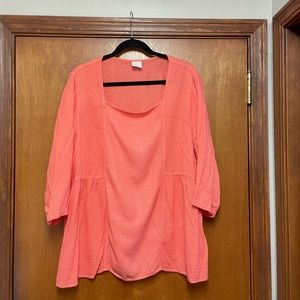 Color me cotton XL coral blouse